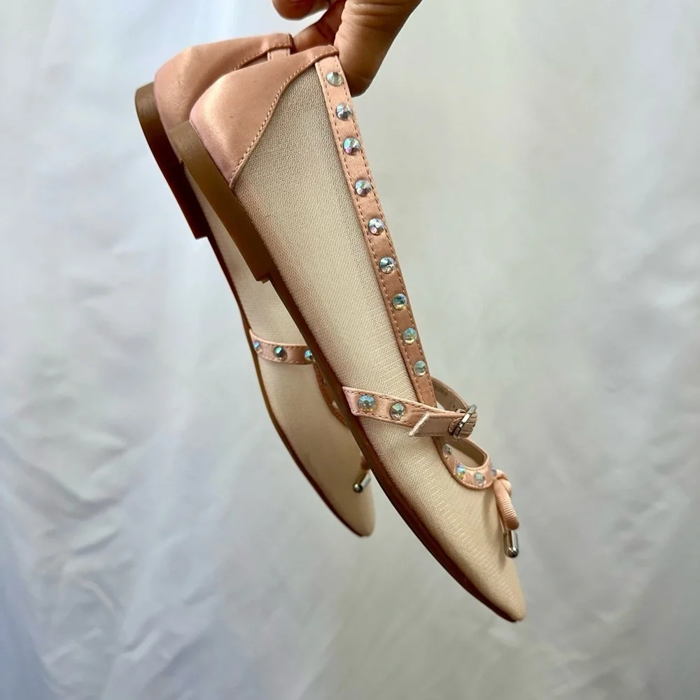 NWOT Gianni Bini pink mesh mary jane flats size 8
